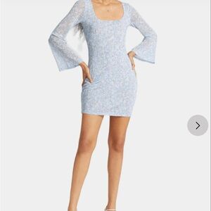 NWT Gabrielle Union Blue Patterned Dress